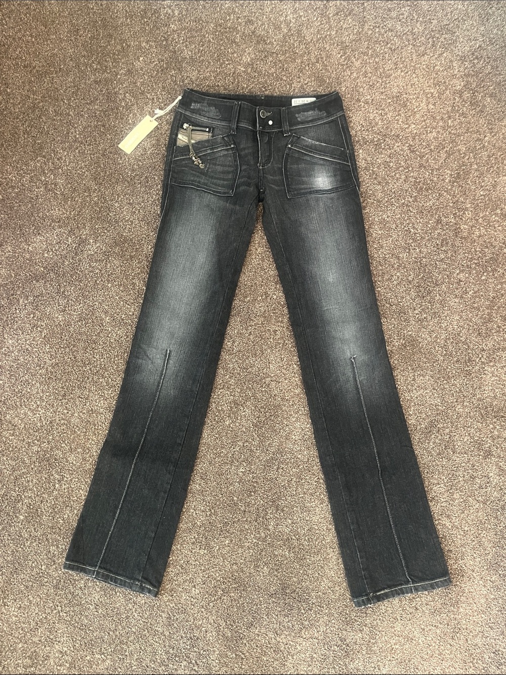 Women’s Diesel brand Slim Straight Jeans in Washed Black